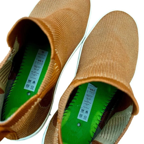 Rothy's Women’s The Chelsea Brown Fawn Melange Knit Pull On Ankle Boots Size 8.5 - Picture 4 of 9